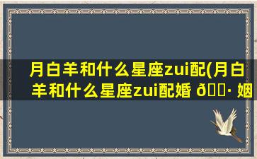 月白羊和什么星座zui
配(月白羊和什么星座zui
配婚 🌷 姻)